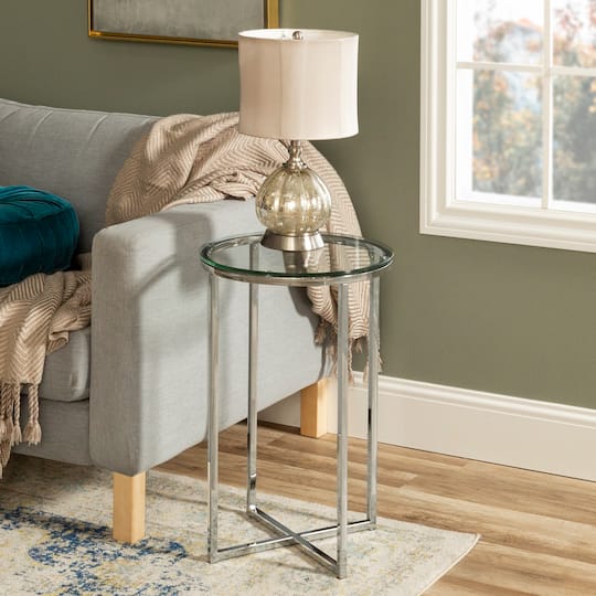 Walker Edison 16" Glam Round Side Table